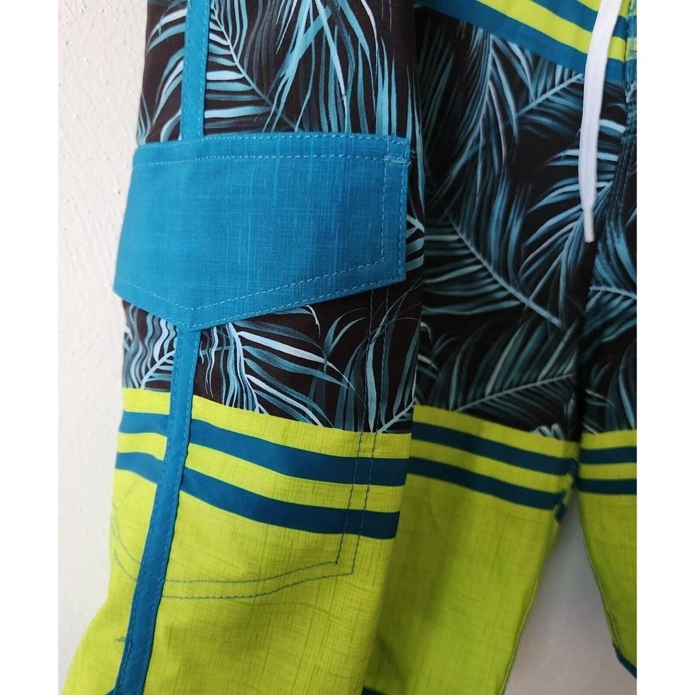 Ron Jon Surf‎ Shop Mens Size 38 Tropical Hawaiian Print Board Shorts Swim Trunks